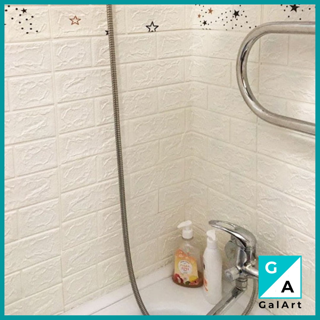 

Декоративная стеновая 3D панель под белый кирпич 700х770х3мм Самоклеящаяся 3д панель для кухни коридора