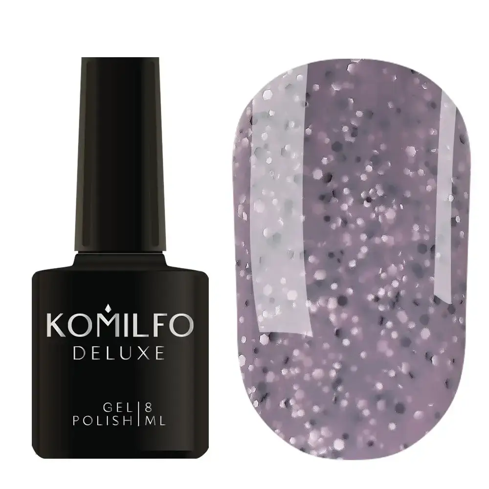 

Гель-лак Komilfo Stone Collection ST001 (серый, с крошкой), 8 мл