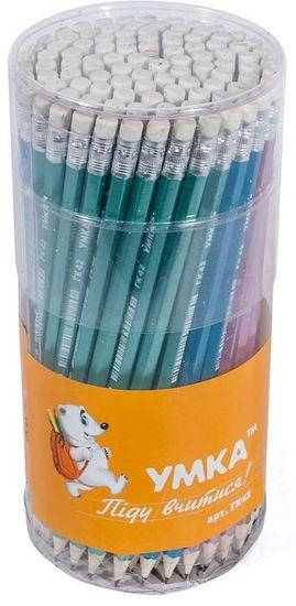 

Олiвець графітний, HВ, з ластиком, Metallic, (уп.100шт.в тубе) ГК42, УМКА