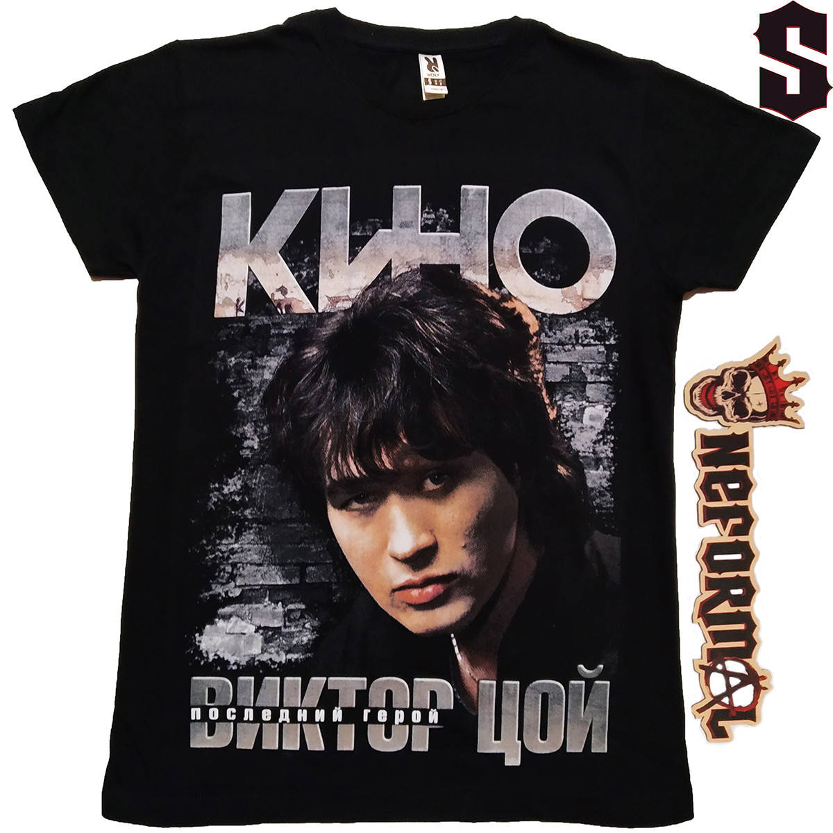 

Футболка КИНО Виктор Цой "Последний Герой", черная, Размер S