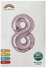 

Фольгированная цифра 32"(80 см) КНР 8 розовое золото