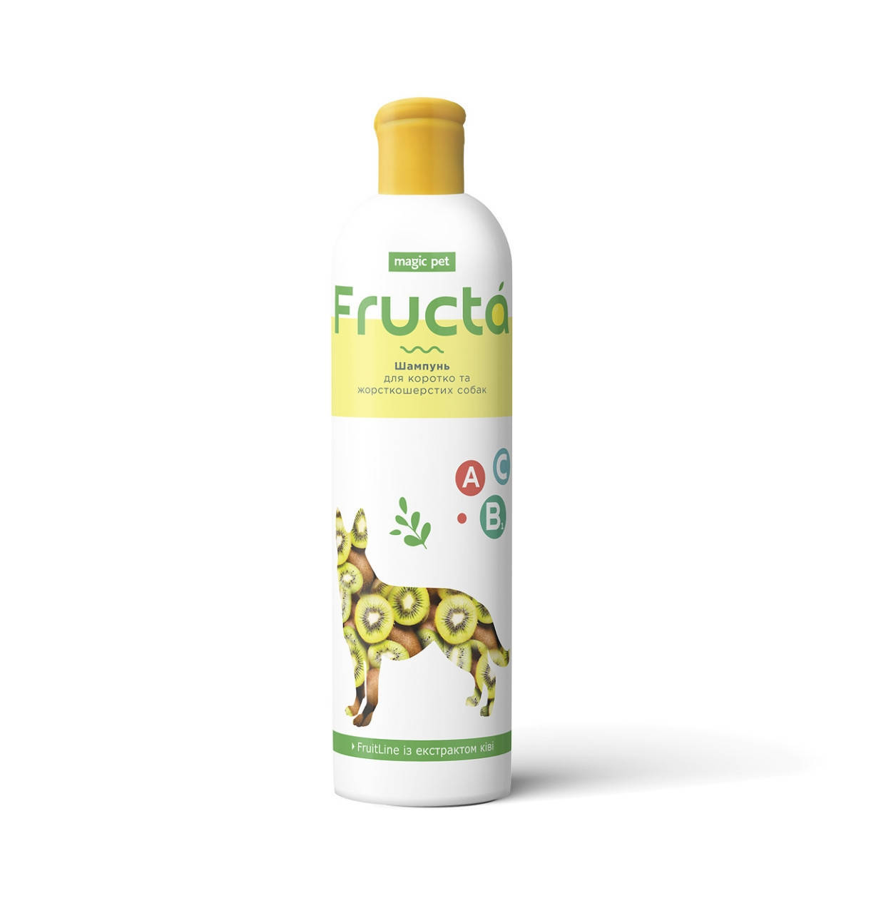 

Шампунь для коротко и жесткошерстных собак и котов Ківі Fructa Magic pet