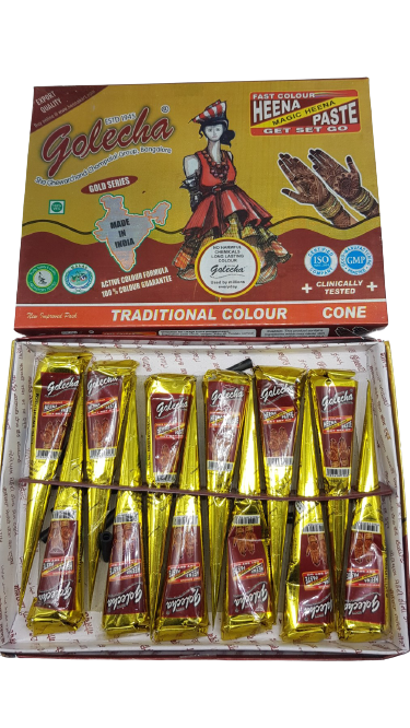 

Хна для мехенди в конусе черная Golecha Golden Pack 1 шт