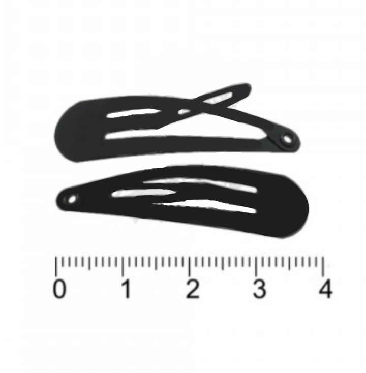 

Заколка Тик-так 4 см. Черная, Черный