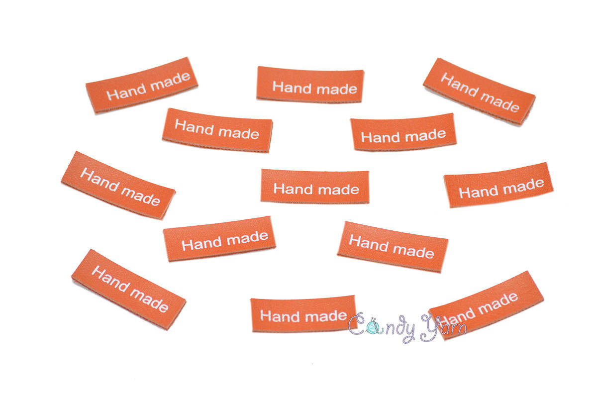 

Бирка-нашивка Hande Made, 1*3см, оранж