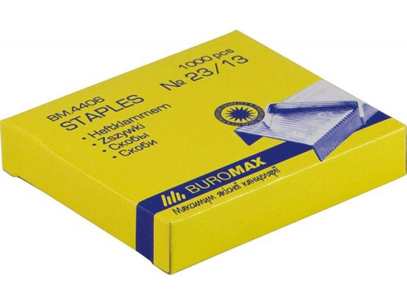 

Скобы для степлера №23/13 1000шт., ЛЮКС BUROMAX (BM.4406)