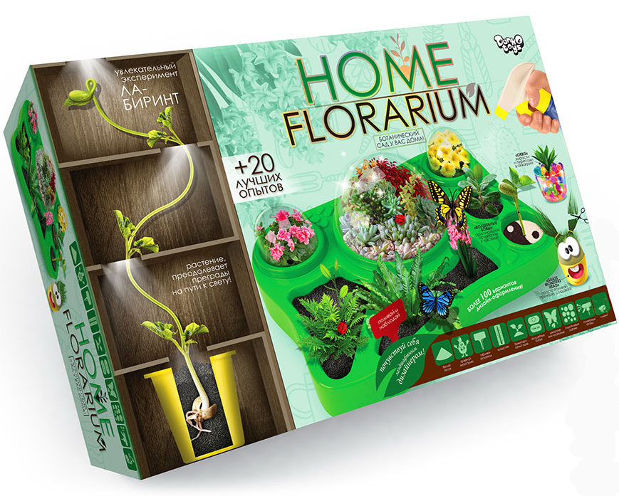 

Безопасный обучающий набор для выращивания растений "Home Florarium"