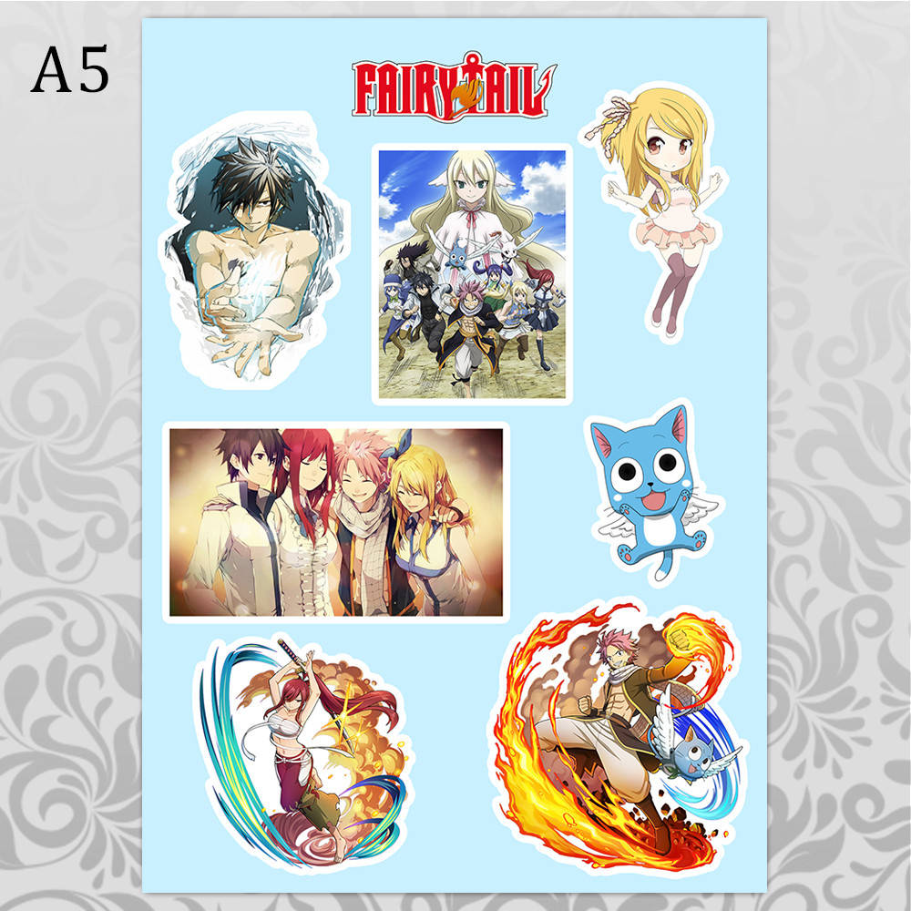 

Стикеры Аниме Fairy Tail без порезки, Разные цвета