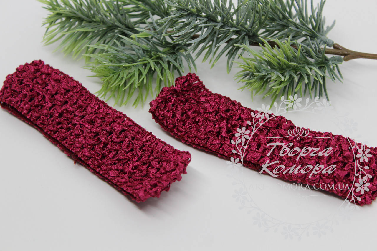 

Детская повязка ажурная бордо, 4 см