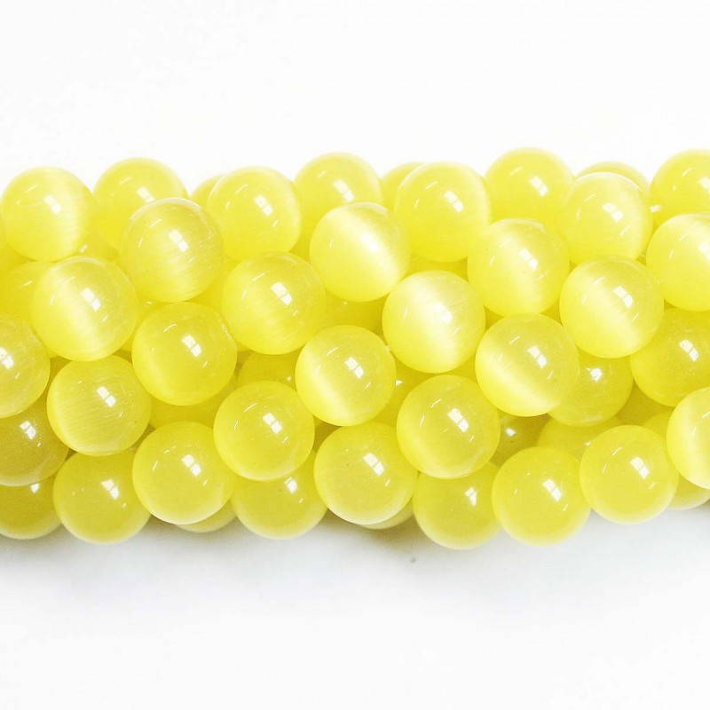 

Натуральный камень, Кошачий глаз, бусины на нитке, размер бусини 6 мм.