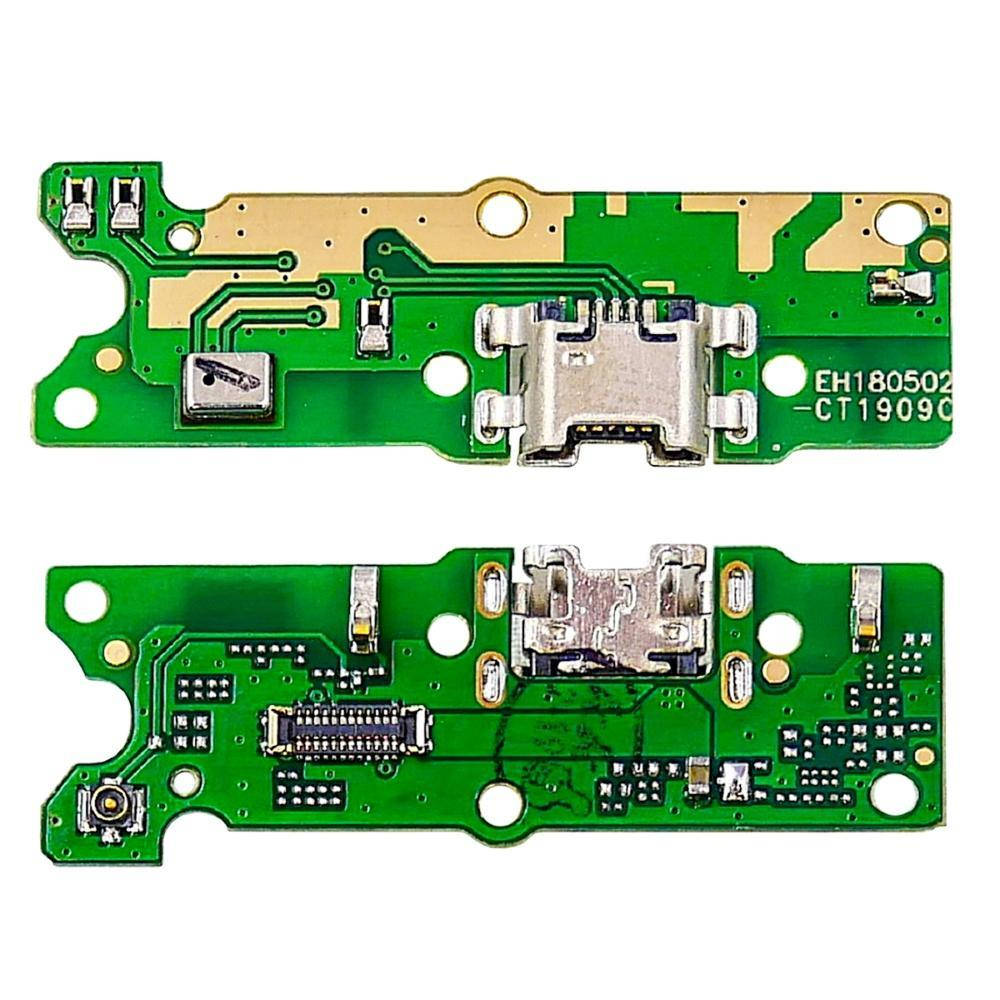 

Разъём зарядки для Huawei Y5 (2018) на плате с микрофоном и компонентами