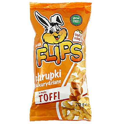 

Палички Фліпс кукурудзяні з тофі Flips corn sticks with toffi 70g 15шт/ящ (Код : 00-00012360)