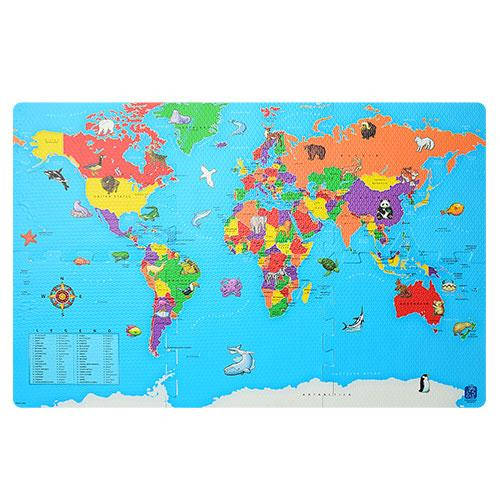 

Детский развивающий коврик-пазл КАРТА МИРА