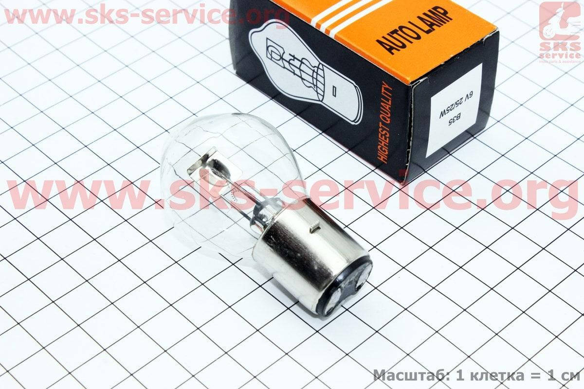 

Лампа фары B35 6V 25/25W BA20D на мотоцикл Ява