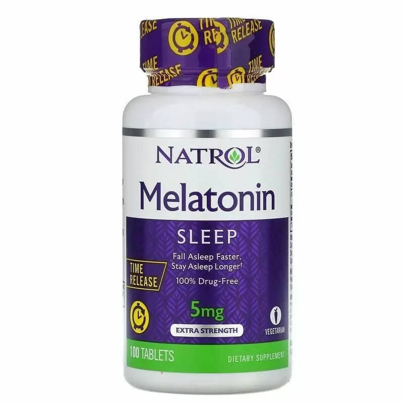 

Мелатонин Natrol, Melatonin, Time Release, Extra Strength, 5 мг, 100 таблеток