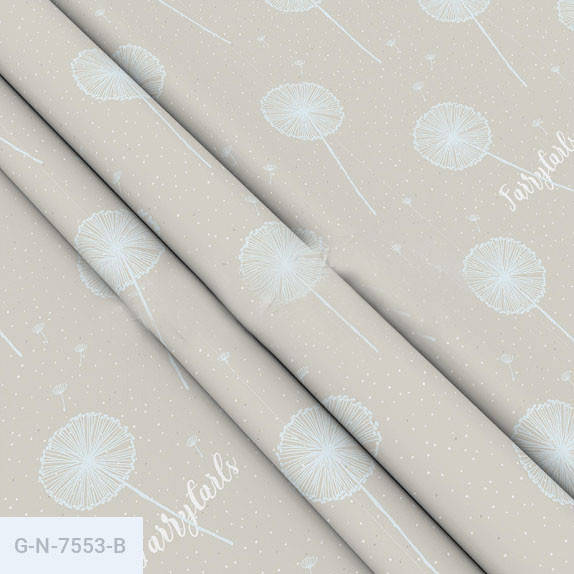 

Ткань бязь gold "Одуваны на бежевом" ш. 220 см, Голубой