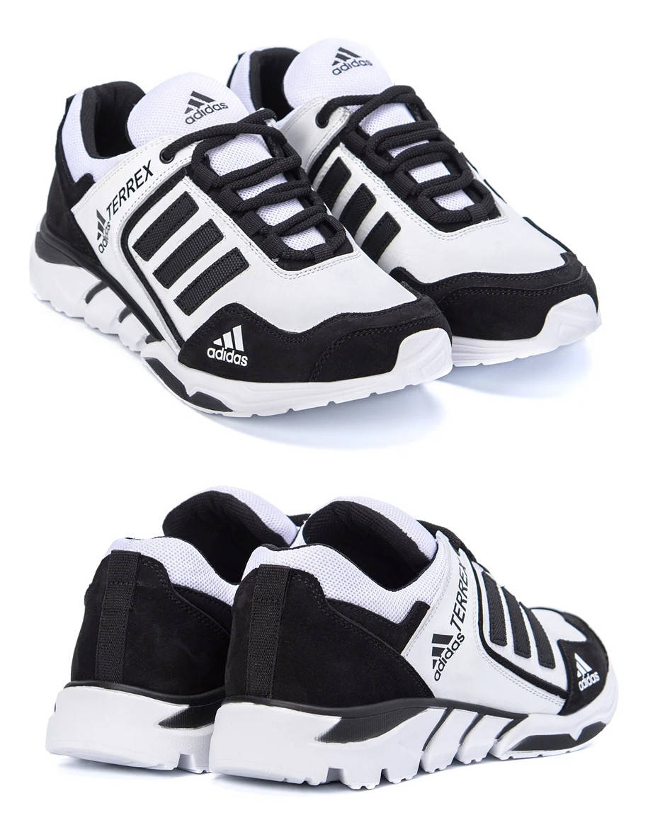 

Мужские кожаные кроссовки Adidas (Адидас) Terrex White, мужские туфли белые, кеды повседневные. Мужская обувь, Белый
