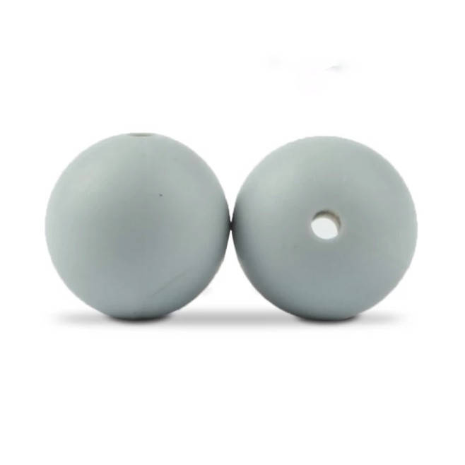 

Круглая 12 мм бусина силиконовая Серый светлый