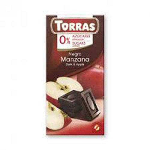 

Шоколад черный без сахара и глютена Torras с яблоком 75г Торрас