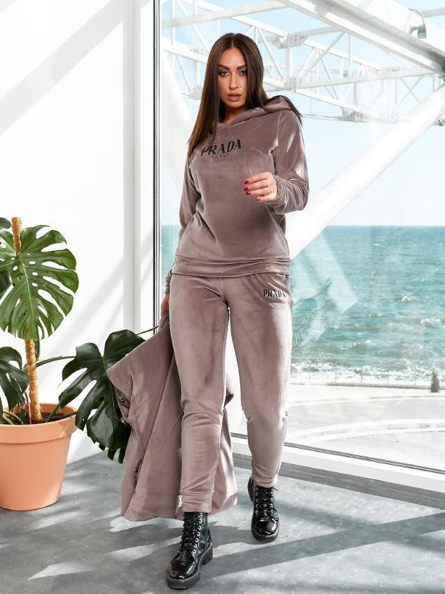 

Спортивный костюм тройка женский велюр на меху р. 52-54(3цв) "VOJELAVI"недорого от прямого поставщика, Разные цвета