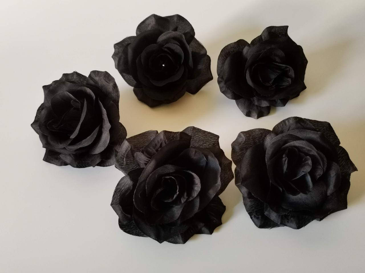 

Искусственные цветы. Голова розы, черная. 10 см, Черный