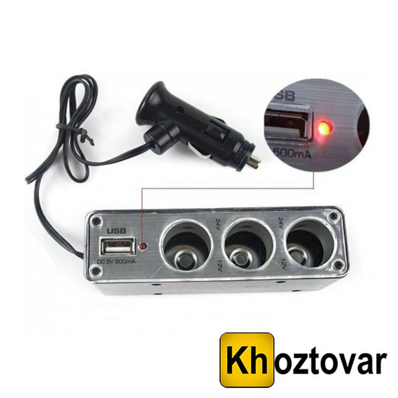 

Автомобильный тройник в прикуриватель WF-0096