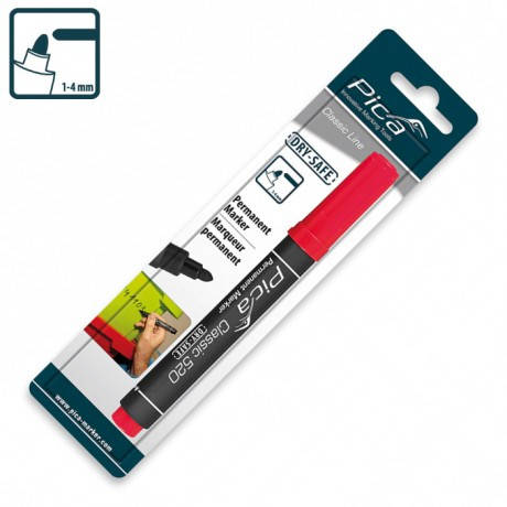 

Маркер перманентный Pica Classic Permanent Marker bullet tip, красный