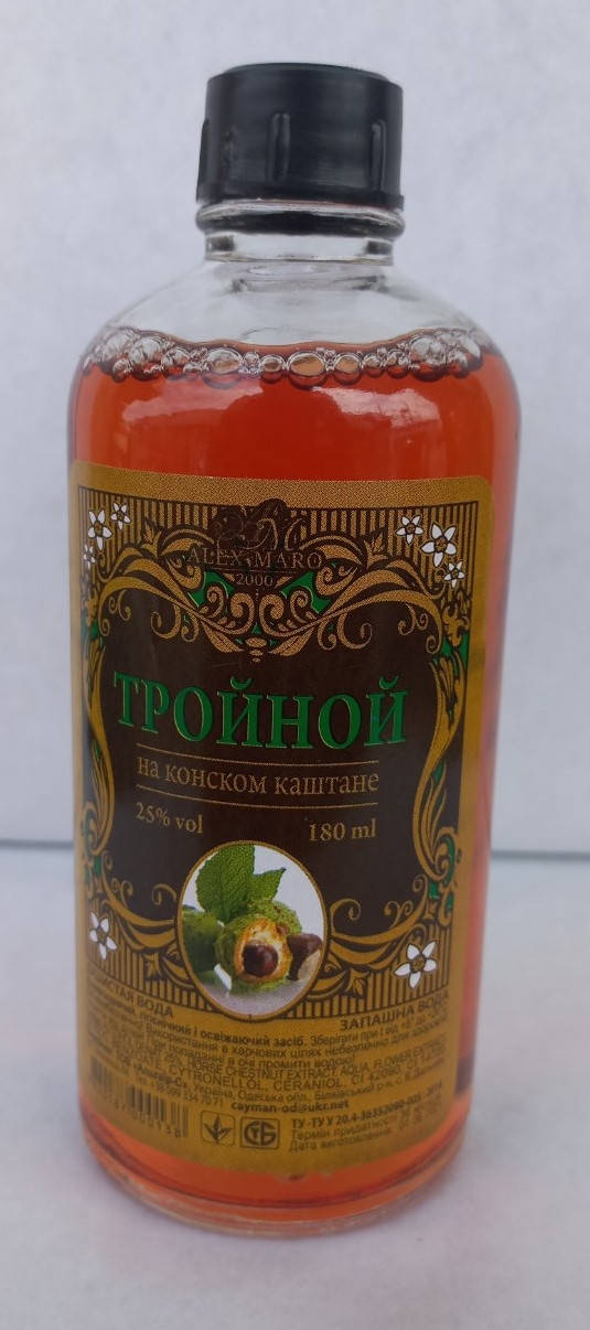 

Тройной одеколон на каштане 180 мл. Украина.