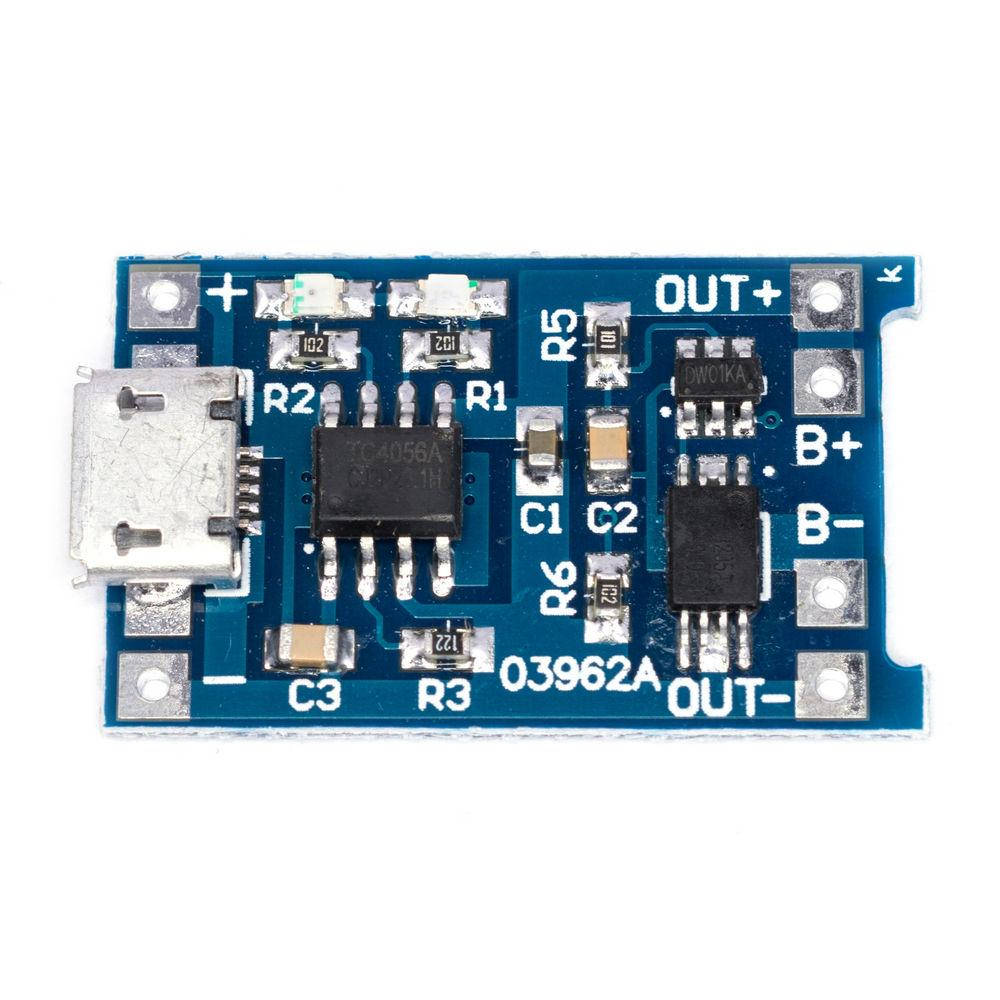 

Зарядное для Li-Po с защитой (TC4056 1A Lipo Battery Charging Board)