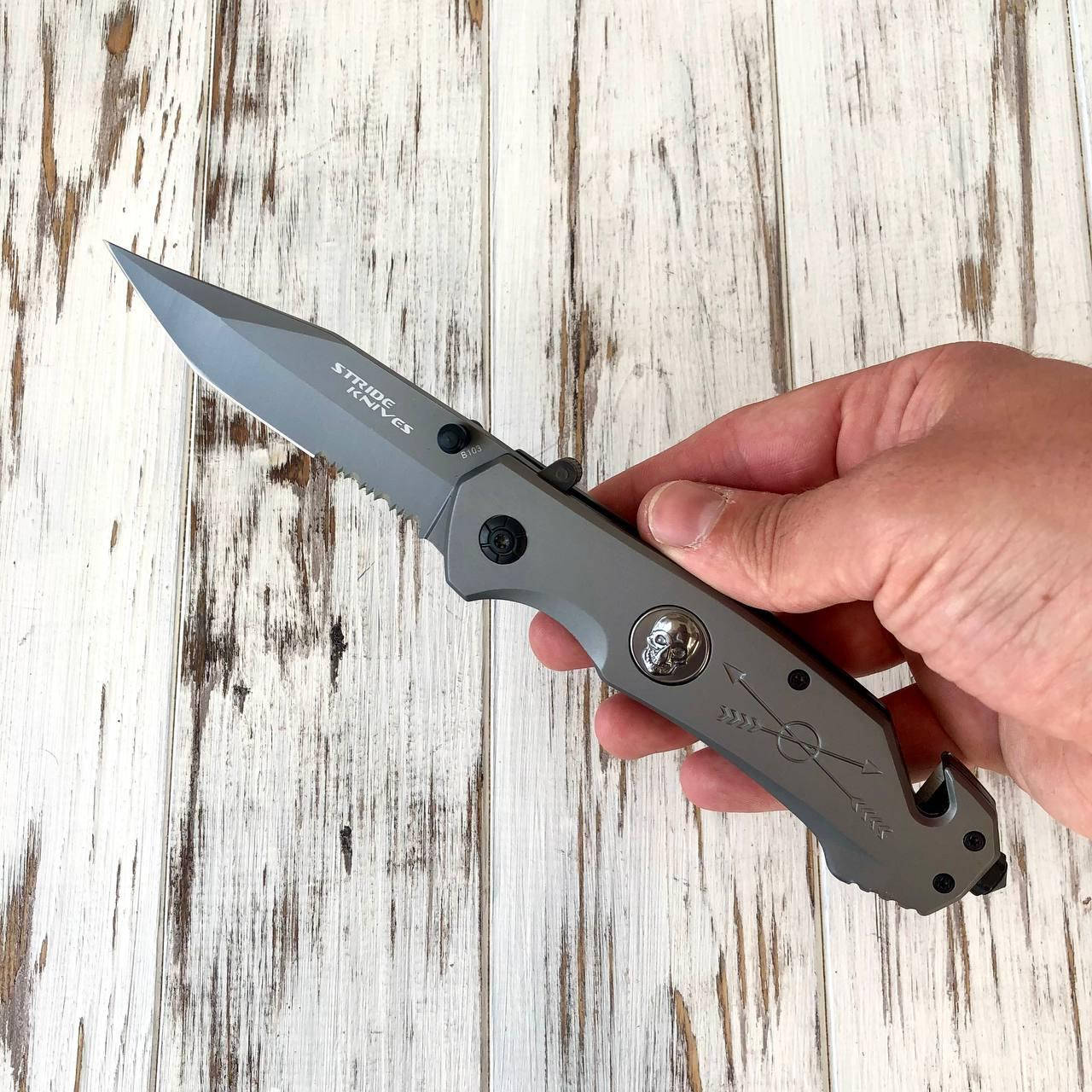 

Нож тактический складной Stride Knives 23 см, Серый