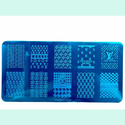 

Пластина для стемпинга металлическая Модные Бренды CHANEL LOUS VUITON Стемпинг пластины для дизайна ногтей, Синий