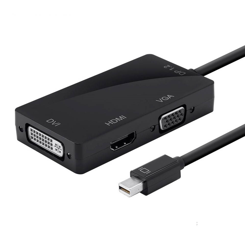 

Конвертер mini Display Port (папа) на HDMI/VGA/DVI(мама) 30cm, Black, 4K/2K C309W /