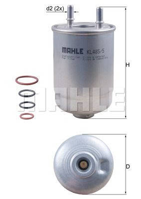 

MAHLE-KNECHT KL485/5D - Топливный фильтр на Рено Меган III 1.5dci, 2.0dci, 1.9dci
