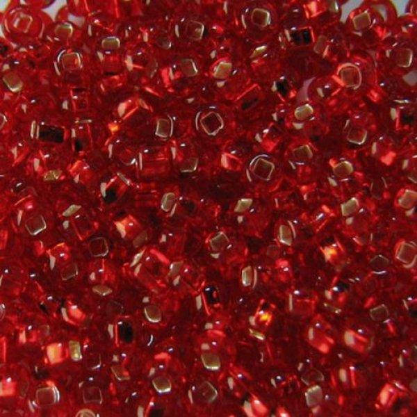 

33129/97070/10 Красный с посеребренной серединкой чешский бисер Preciosa 1грамм