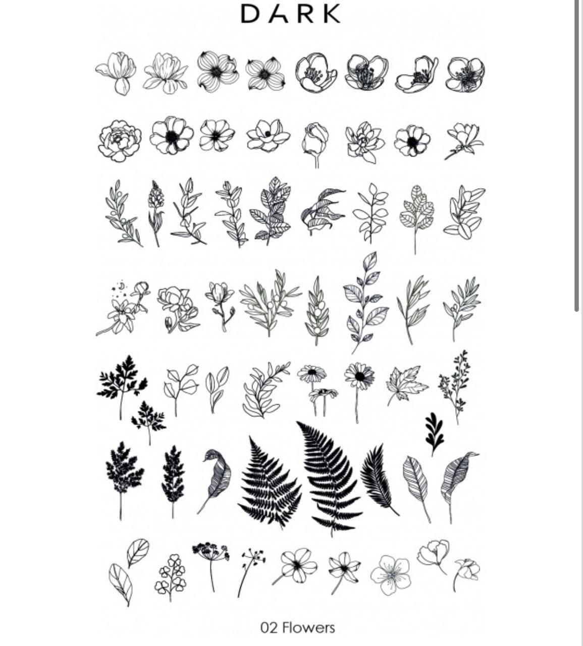 

Пластина для стемпинга DARK FLOWERS 02