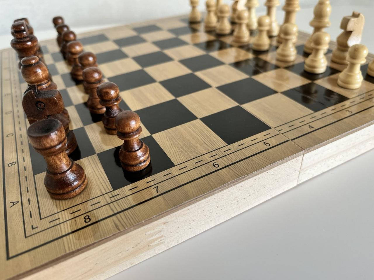 

Деревянные Шахматы, нарды, шашки 3 в 1 30х30 см