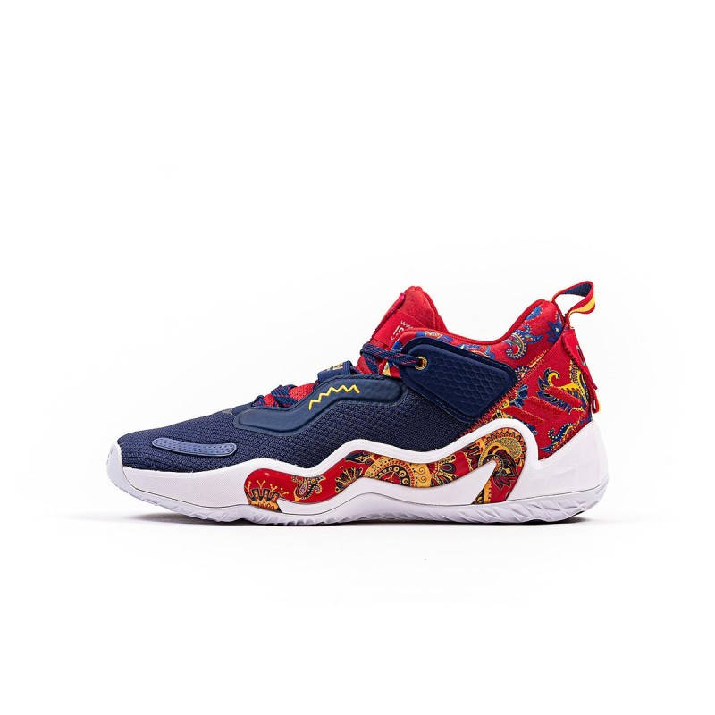 

Мужские кроссовки Adidas D.O.N Issue 3 Bel Air Donovan Mitchell Dark Blue Red H68047, Синий с красным