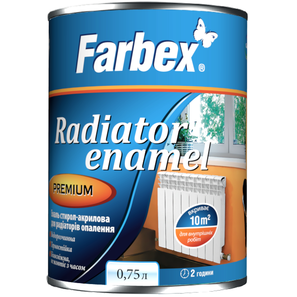 

Эмаль стирол-акриловая Farbex для радиаторов отопления (0.75 л)
