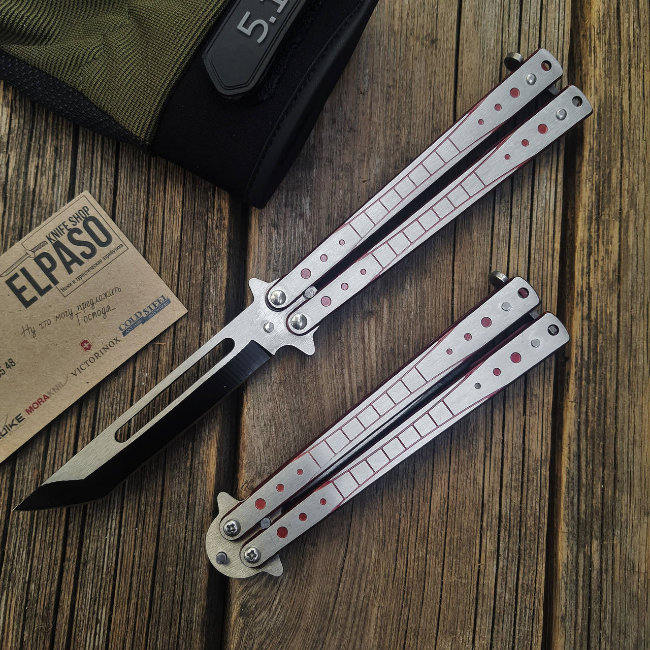 

Нож бабочка, BM 230 Rubin, балисонг 420 сталь, Серебристый