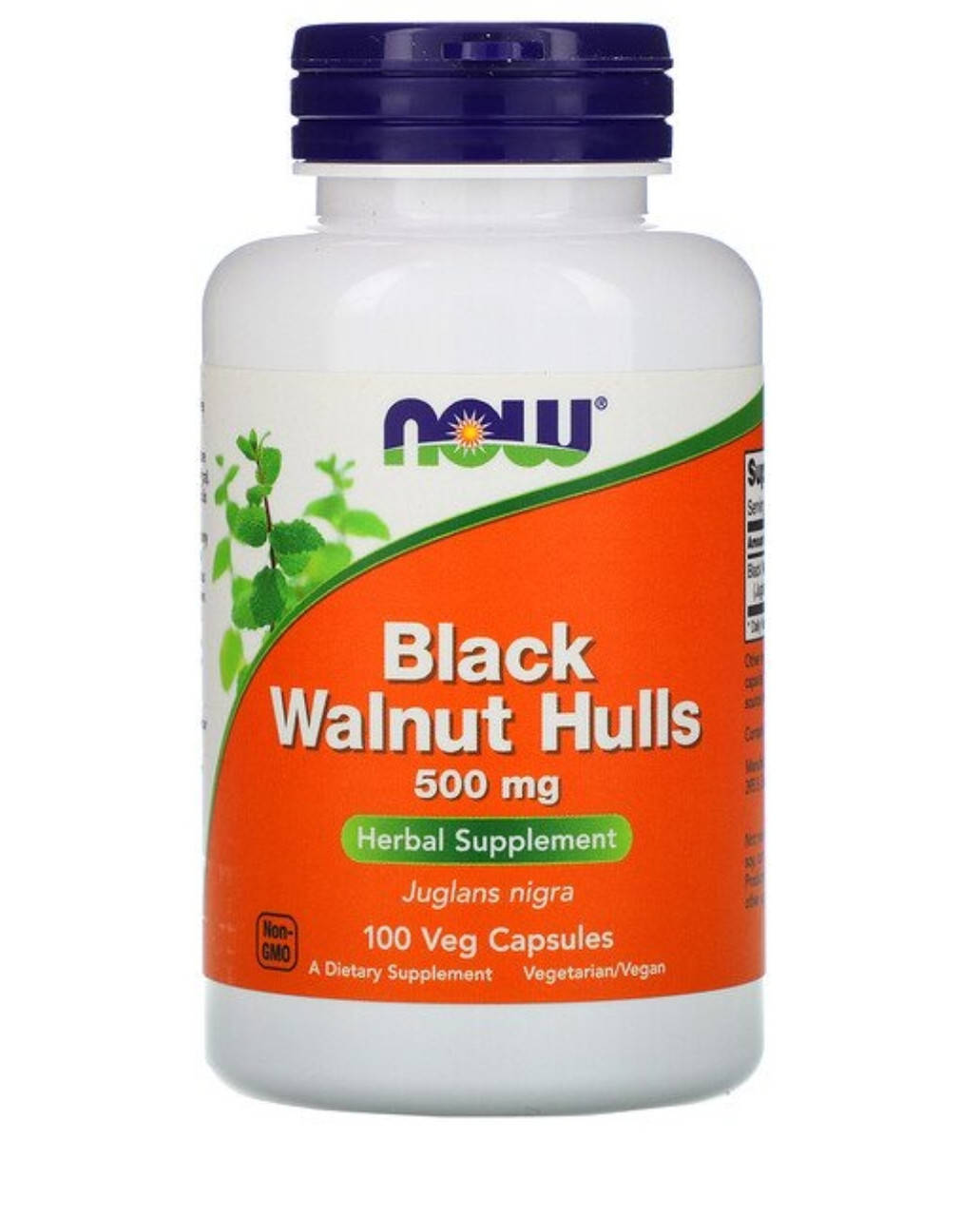 

Скорлупа черного ореха 500 мг Now Foods 100 вегетарианских капсул