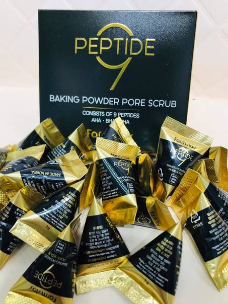 

Скраб для лица в пирамидках с содой и пептидами Peptide 9 Baking Powder Pore Scrub FarmStay