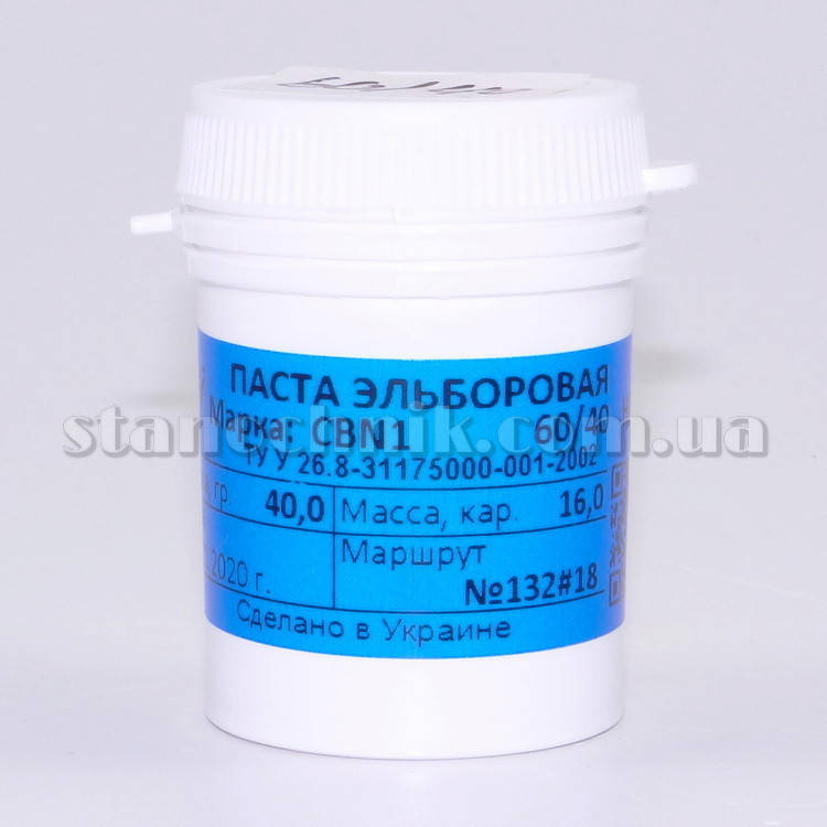 

Паста эльборовая (кубонитовая) CBN1 60/40 НОМГ 40 г для обработки металла, стали, ножей