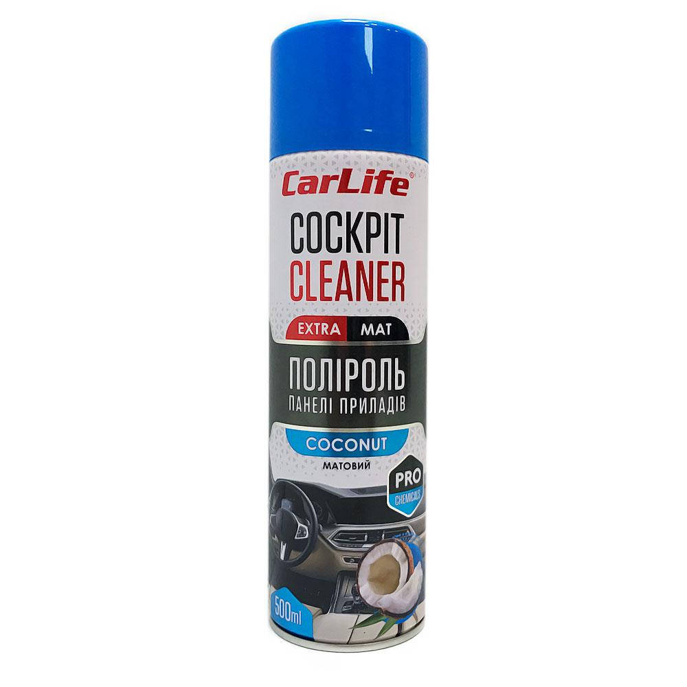 

Полироль для торпеды CarLife Cockpit Cleaner EXTRA MAT (матовый эффект) Кокос 500ml (CF527)