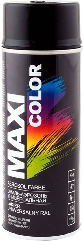 

Краска MAXI COLOR Ral 9005 черная глянцевая MX9005 400 мл