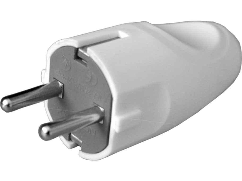 

Вилка прямая с заземлением белая 16A NEOMAX