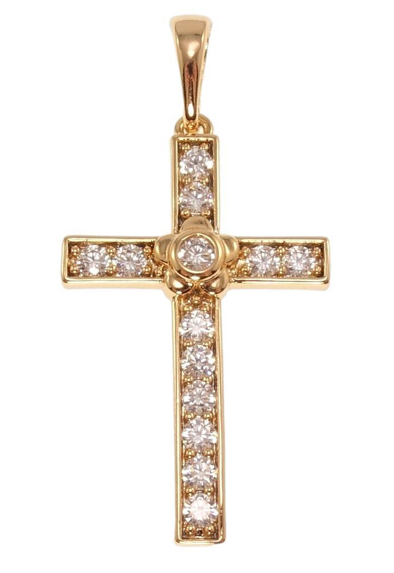 

Кулон Xuping Позолота 18K "Декоративный Крест с цирконием" для цепочки до 7мм