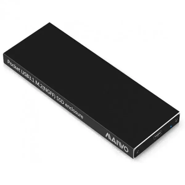 

Внешний карман для диска Maiwo K16NC Black для M.2 SSD (NGFF) SATA USB 3.1 Type-C