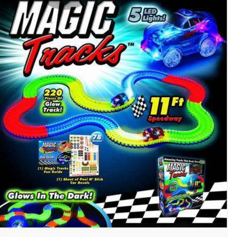 

Мега Трек, Magic tracks 220 деталей, машинка на 3 батарейки!