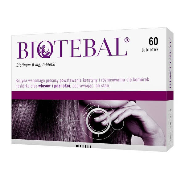 

Biotebal 5mg - для укрепления волос и ногтей, 60 таблеток