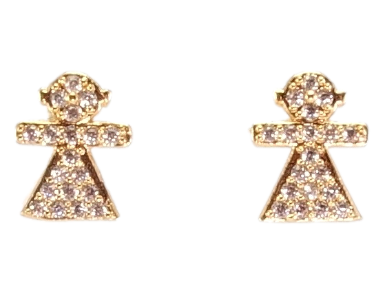 

Серьги XP Позолота 18К гвоздики (пусеты) "Фигурки девочки с инкрустацией цирконием"